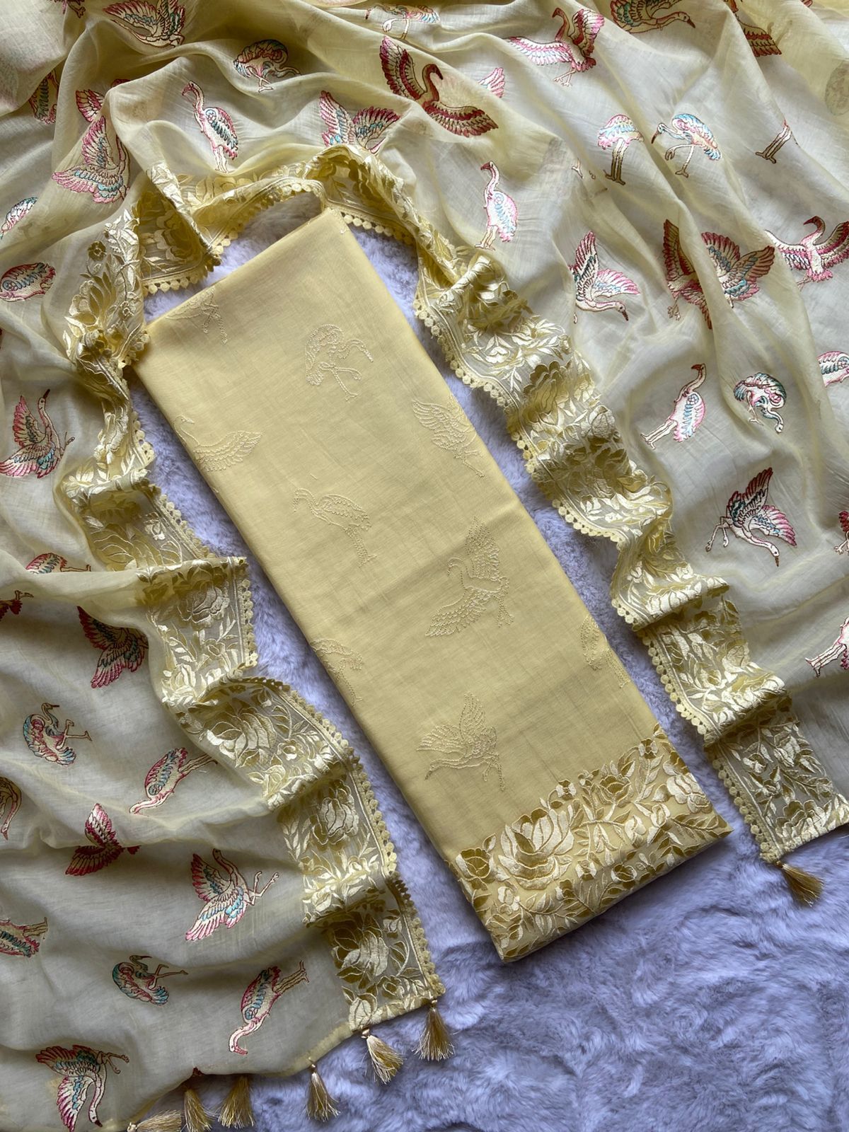 Pure Mulmul Silk FLamingo suits - Image 5