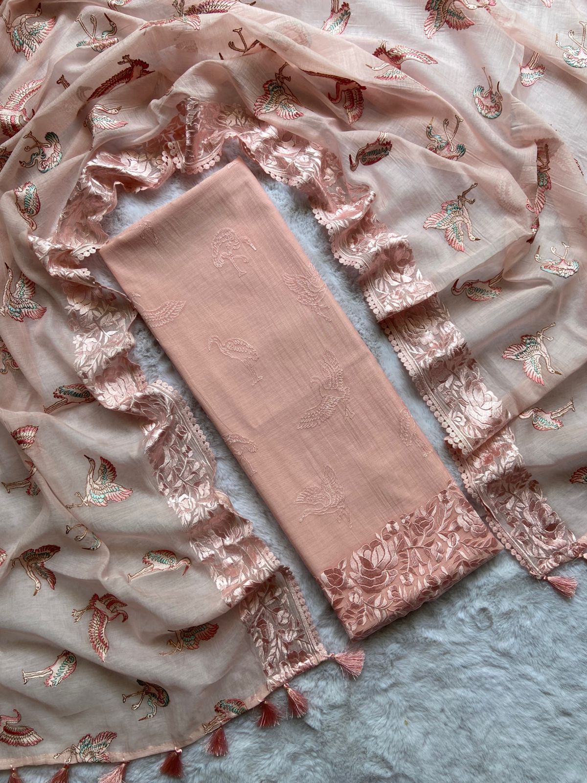 Pure Mulmul Silk FLamingo suits - Image 3