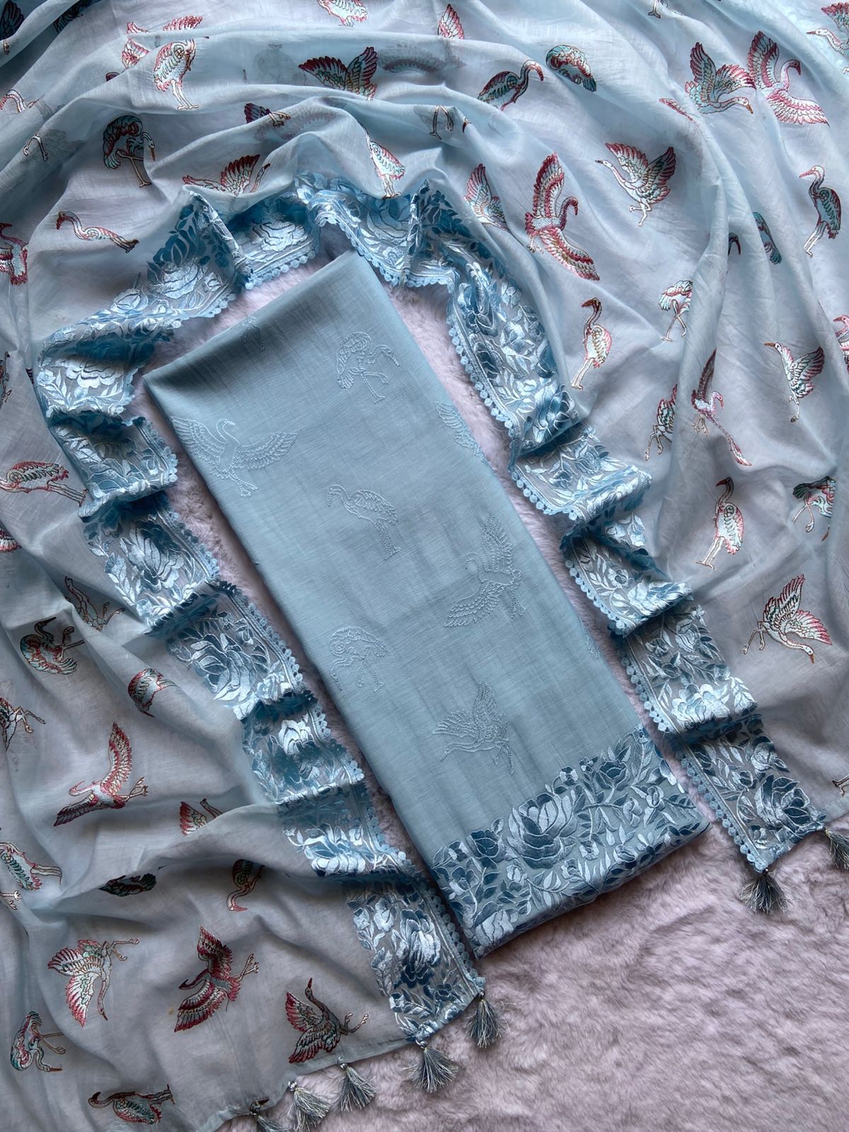 Pure Mulmul Silk FLamingo suits - Image 8